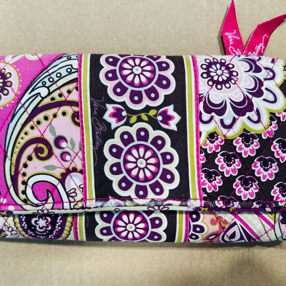 Vera Bradley Pink and Purple Patterned Clutch
